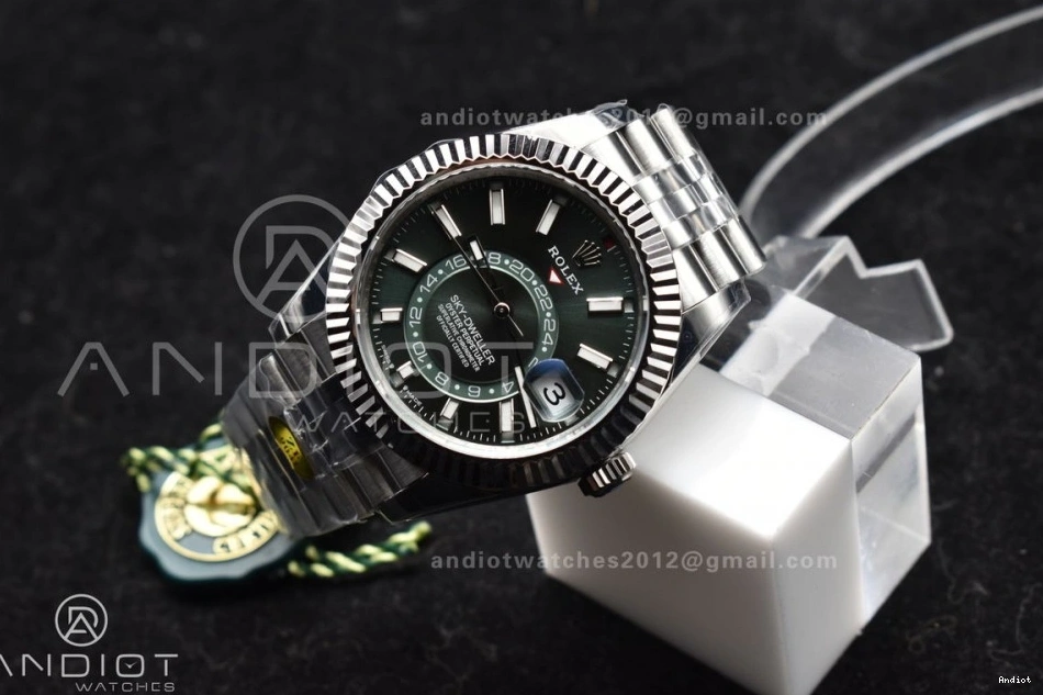 A2824 904L Jubilee SS Bracelet on Dial 326934 Best ZF 1:1 Green SS Edition Sky-Dweller 1107